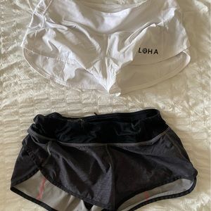 2 pairs of lulu shorts size 6